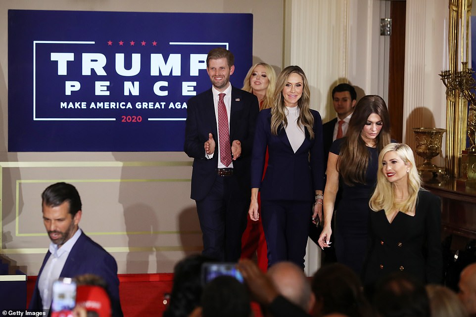 Trump family are all smiles as they join Donald for his White House announcement