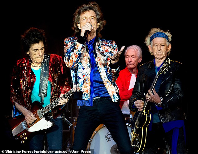 Side-step: 'It feels like all that rock'n'roll c**p - I have moved on. I am finally doing something that I want to do. I am out of that shadow. And it's a big shadow, it's a big machine, it's ruthless,' Jamie said [pictured L-R: Rolling Stones members Ronnie, Mick Jagger, Charlie Watts, Keith Richards]