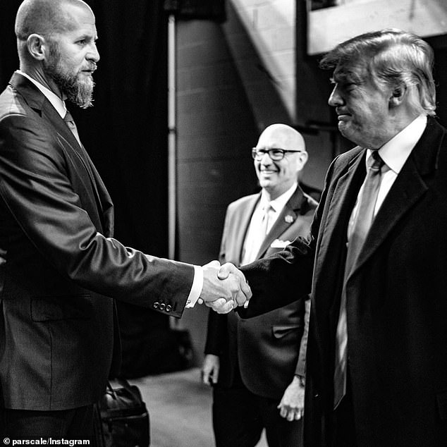 MacCallum asked if Parscale (pictured with Trump) had spoken to the president recently. 'I have not. And it's pretty hurtful but it's as much my fault as it is his. I love that family. And I gave every inch of my life to him,' Parscale said
