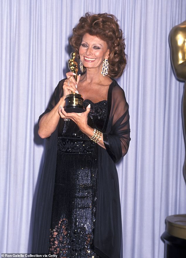 Legendary: Sophia at the 63rd Annual Academy Awards in Los Angeles on March 25, 1991 after receiving an Academy Honorary Award