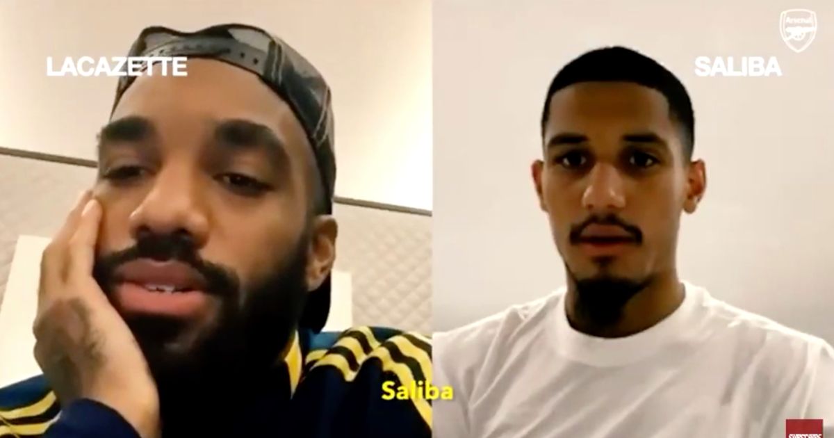 Saliba jokes about Arsenal snub in awkward video with Lacazette