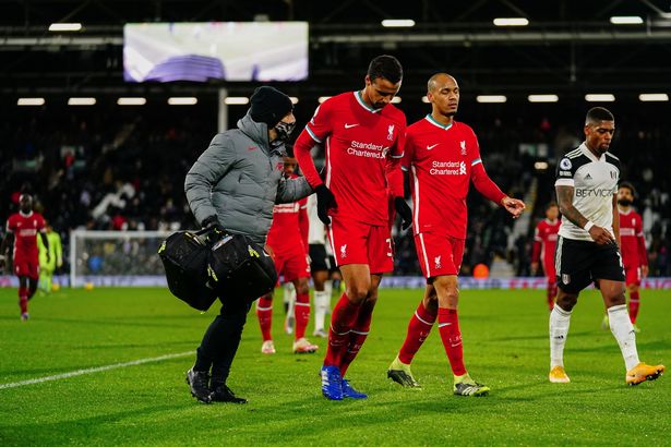 Joel Matip hobbled off with injury at half-time