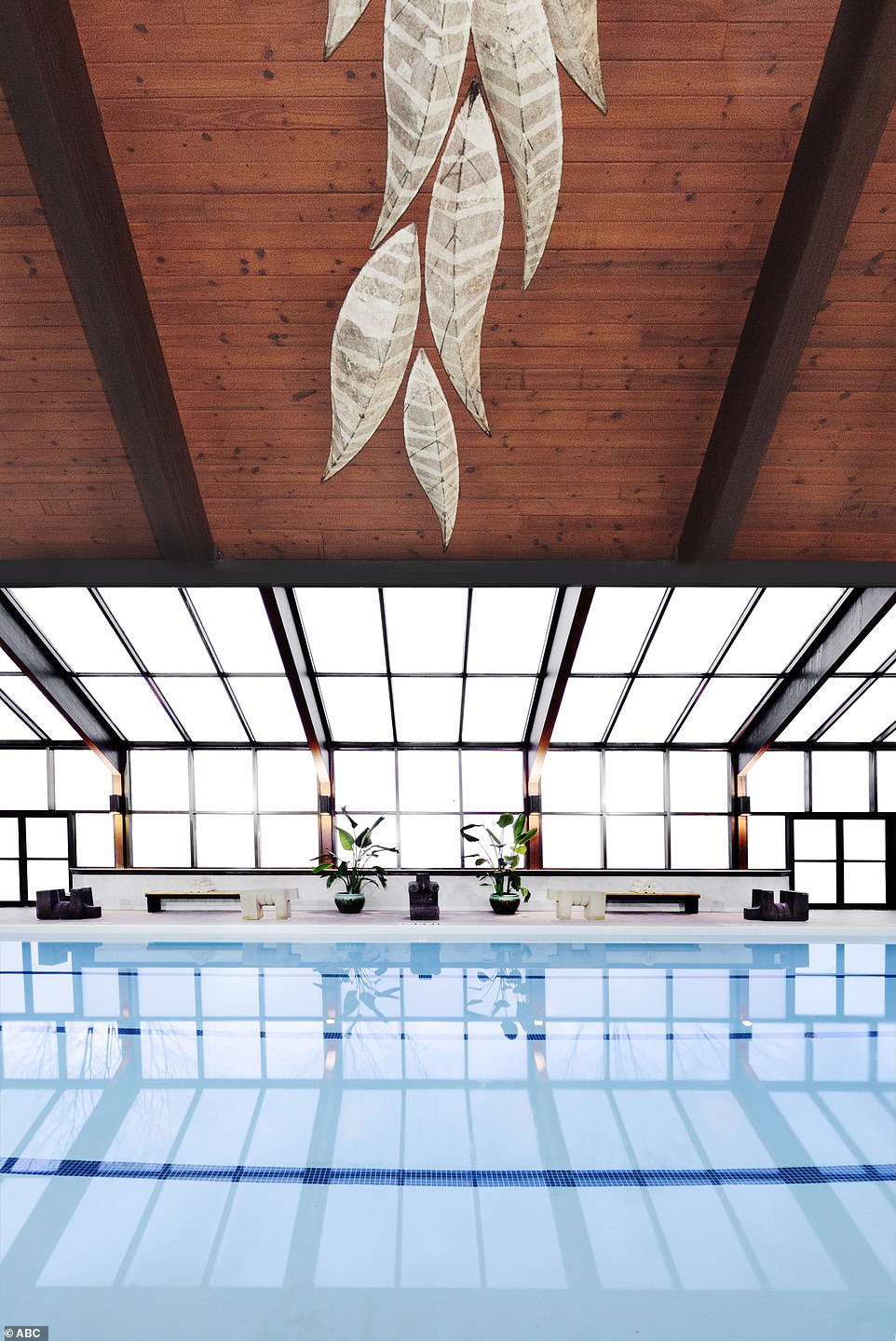 Making a splash! Visitors can take a lap around the indoor pool