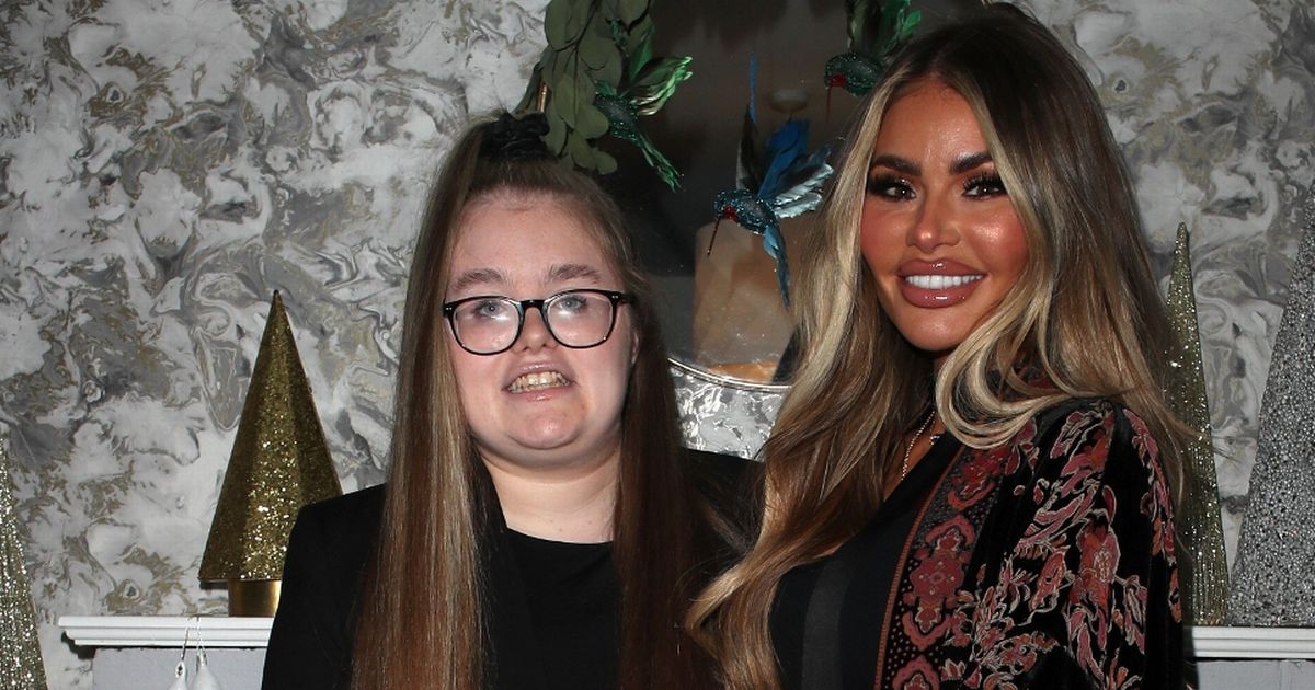 Chloe Sims poses with rarely seen daughter Maddie, 14, at TOWIE party