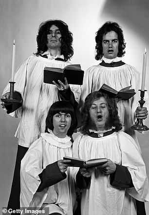 Slade, above, scored their festive hit in 1973
