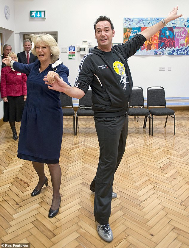 Surprise: The Duchess of Cornwall, 73, will reportedly thank the hit BBC series for bringing 'much-needed cheer' (pictured doing her famous 2009 cha-cha-cha with judge Craig)