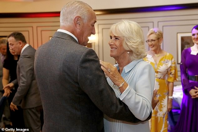 Keep dancing! Just last year, Camilla showed off her dancing skills as she was swept onto the floor by former Strictly Head Judge, Len Goodman, at an event in London (pictured)