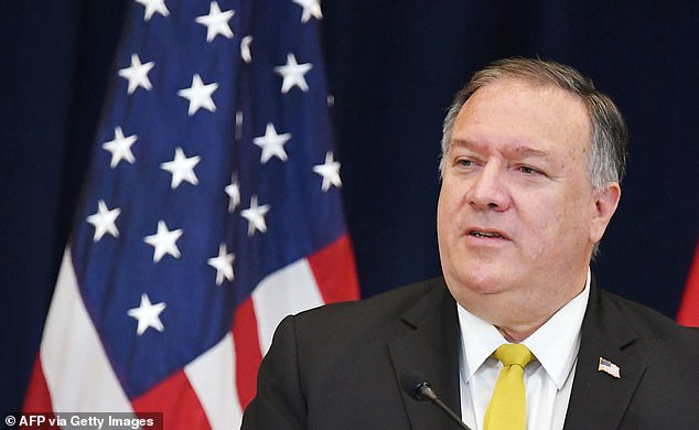 US Secretary of State Mike Pompeo (pictured) blamed Russia for the attack on Friday