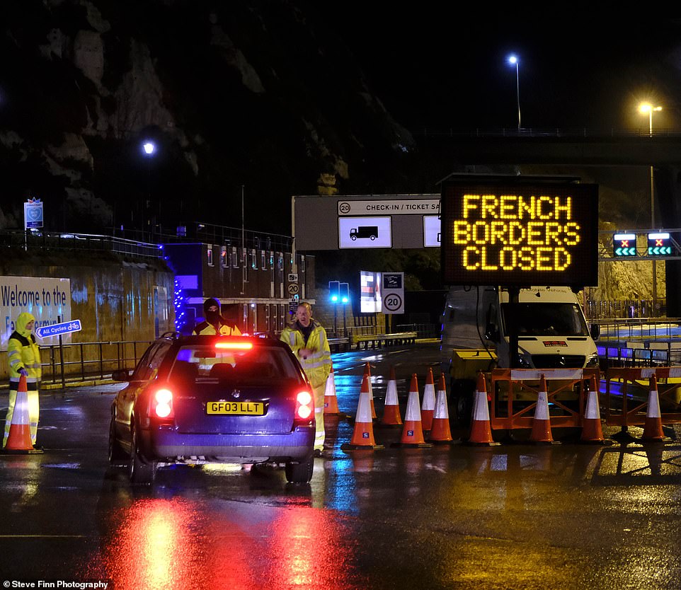 French borders were closed this morning as a 48 hour travel ban comes into force as a mutant strain of the covid virus spreads