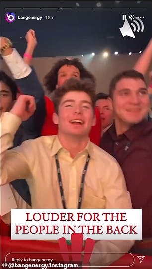 Young conservatives were shown cheering in the crowd