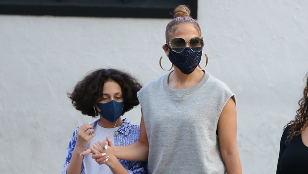 Jennifer Lopez & Mini-Me Daughter Emme, 12, Twin In Jeans For Last Minute Holiday Shopping At Gucci