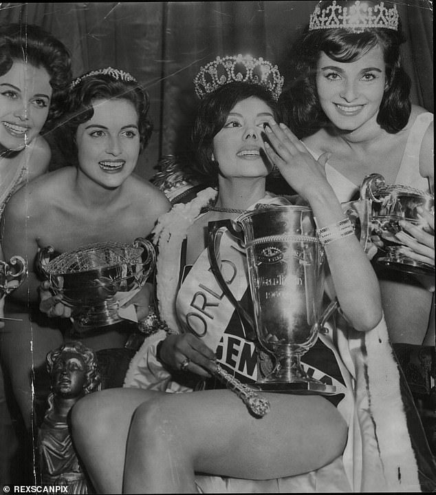 Cappagli blew kisses to the crowd after she won the Miss World competition in 1960