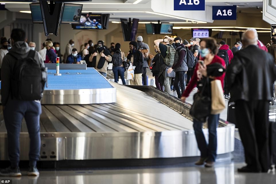 Around 3.2 million of those passengers were screened across Friday, Saturday and Sunday, with each day recording more than a million air travelers apiece (Pictured: Dallas Fort-Worth)