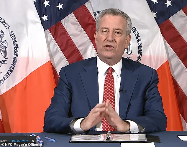 A City Hall spokeswoman later defended de Blasio's remarks about sleep to the New York Post, saying: ‘After such a hellish year, all new Yorkers deserve to get some sleep'