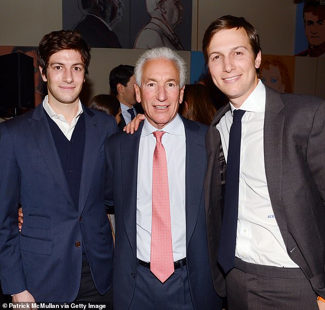 Charles Kushner is pictured center with his sons, Josh (left) and Jared (right) in 20154. Josh Kushner is now married to model Karlie Kloss