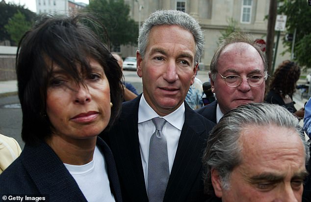 Kushner eventually pleaded guilty to 18 counts including tax evasion and witness tampering. He is pictured with his wife during his trial in 2004