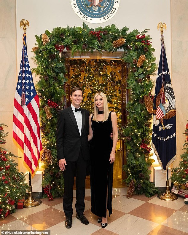 The first daughter, 39, shared the image Thursday, writing: 'Merry Christmas Eve!'