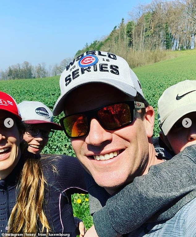 Frank was also pictured on a family hike with the proud mother and her two boys on April 4, with Tessy captioning the photos 'Family is all that matters' with two love heart emojis