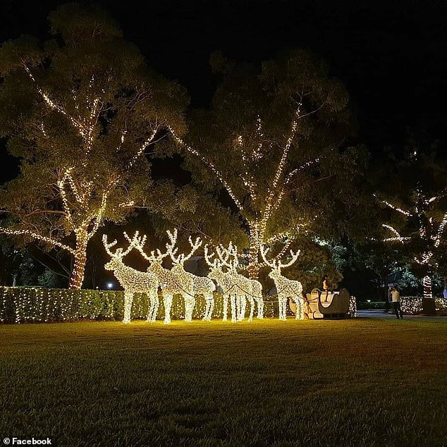A stunning display of reindeer are pictured outside the Hillsong church in Sydney