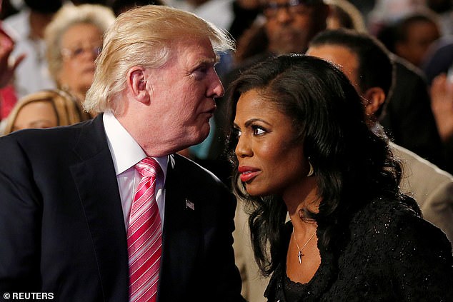 Manigault Newman, who was a contestant on Trump's reality show The Apprentice, spent a year in the White House and was fired in December 2017, leading her to write a tell-all book call Unhinged. Trump and Manigault Newman pictured together in September 2016