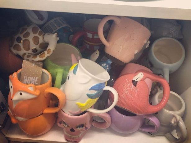 Sophie previously shared a picture of the mugs stuffed inside an overflowing cupboard