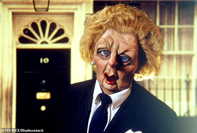 Lambie-Nairn is also credited with having helped to come up with the idea for Spitting Image (pictured). He conceived the idea for the show during a discussion on a business lunch