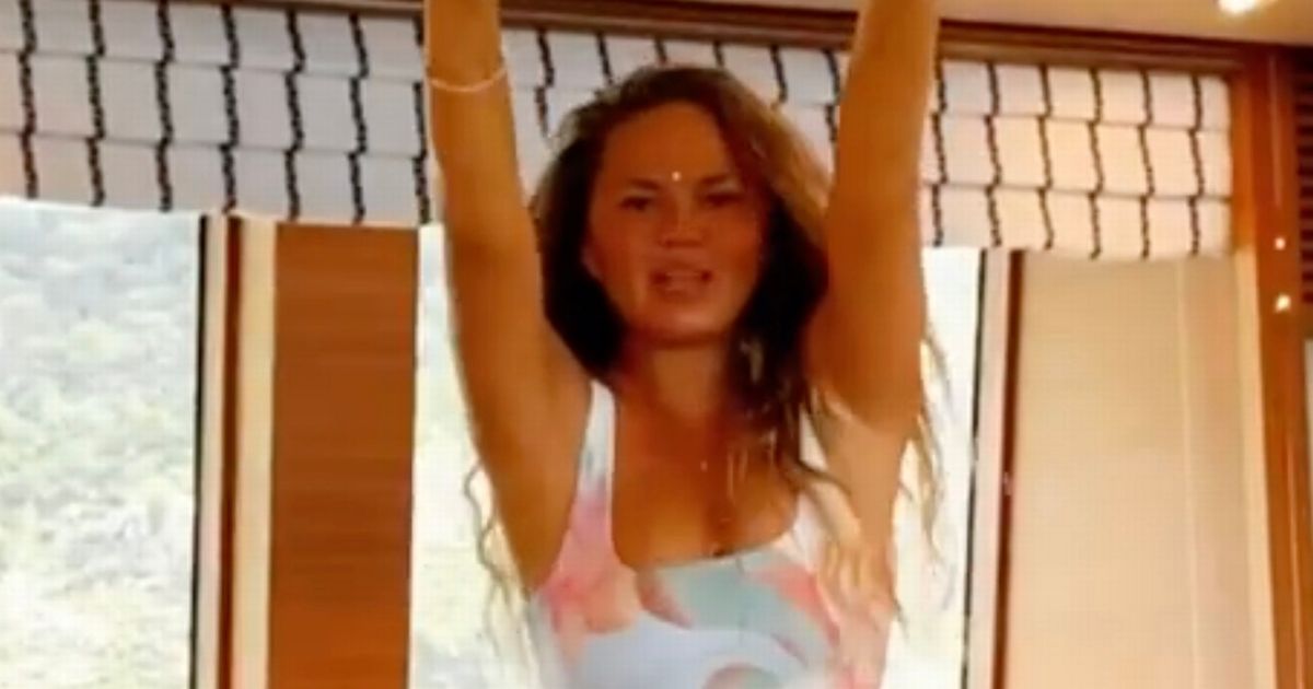 Chrissy Teigen says she’s ‘four weeks sober’ as she continues St Barts holiday