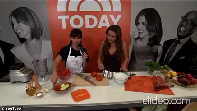 Hilaria Baldwin (left), was  called out for presenting herself as a Spanish person and appeared on a cooking segment where she seemingly forgot the English word for 'cucumber'
