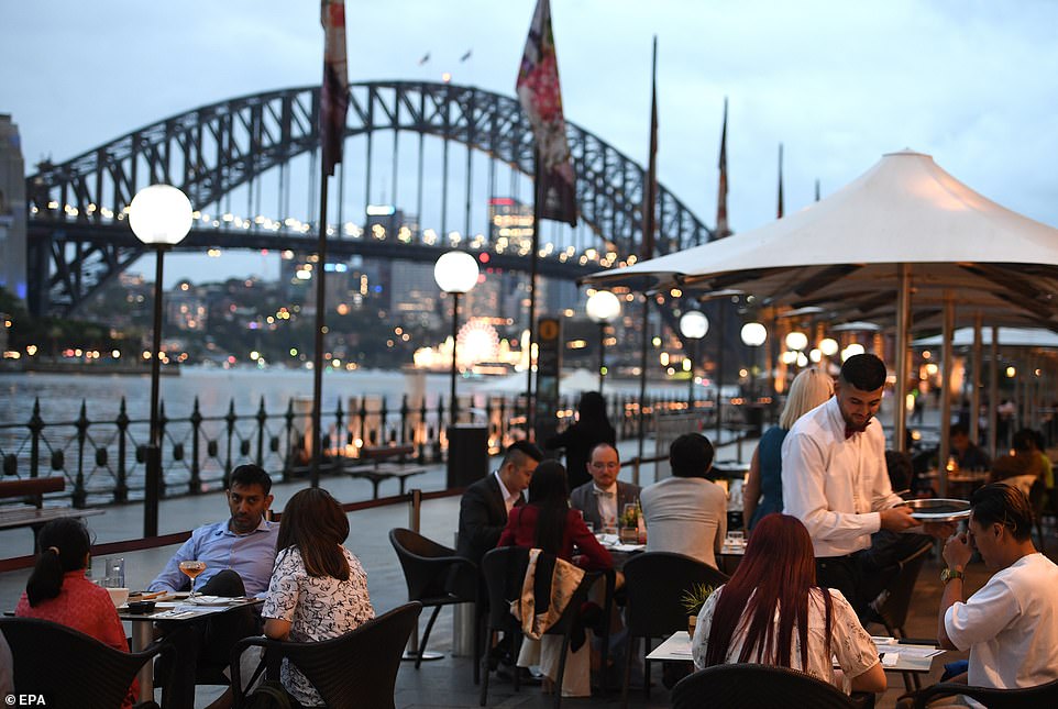 SYDNEY: People have dinner on the waterfront in Australia, one of the first nations to cross the threshold of 2021 and also one of the few where the country's relative success against the pandemic means that some degree of festivities can take place