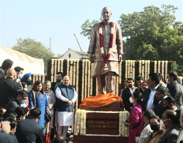 Home Minister Shah unveils Arun Jaitley’s statue at DDCA premises