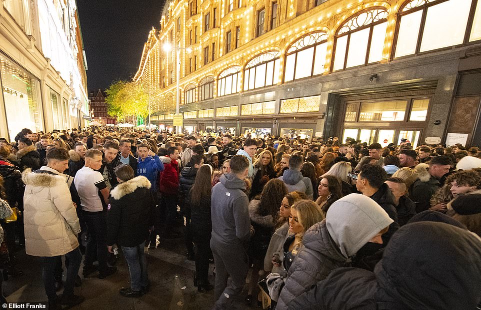 Hundreds of young people try to enter Harrods in chaotic scenes as police make four arrests
