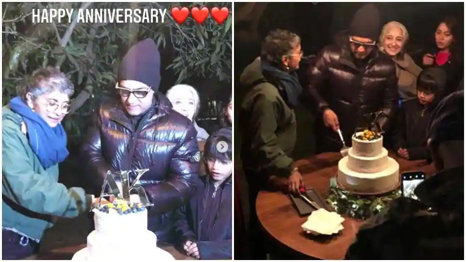 Inside Aamir Khan’s anniversary celebration with Kiran Rao: He sings wife a romantic song, cuts cake with Ira and Azad. See pics
