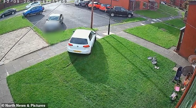 Moment father-of-EIGHT deliberately smashes his VW Golf into his own family’s house