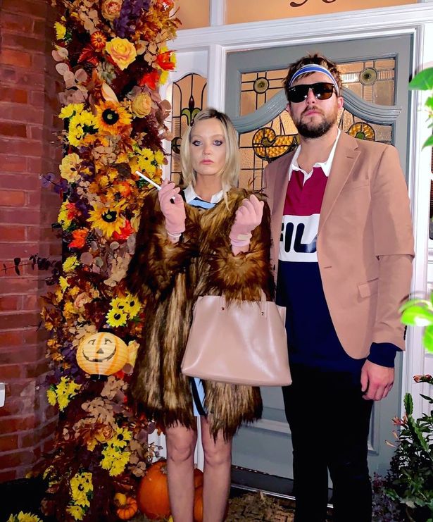 Laura would have been pregnant when she posed with now husband Iain Stirling at Halloween