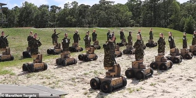 Us Marines Practice Their Shooting On Human Like Autonomous Robots Which Fall Over When Killed The State