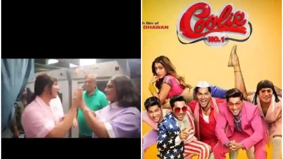 Varun Dhawan introduces nurses Karishma and Kareena as he shares behind-the-scenes video of Coolie No 1