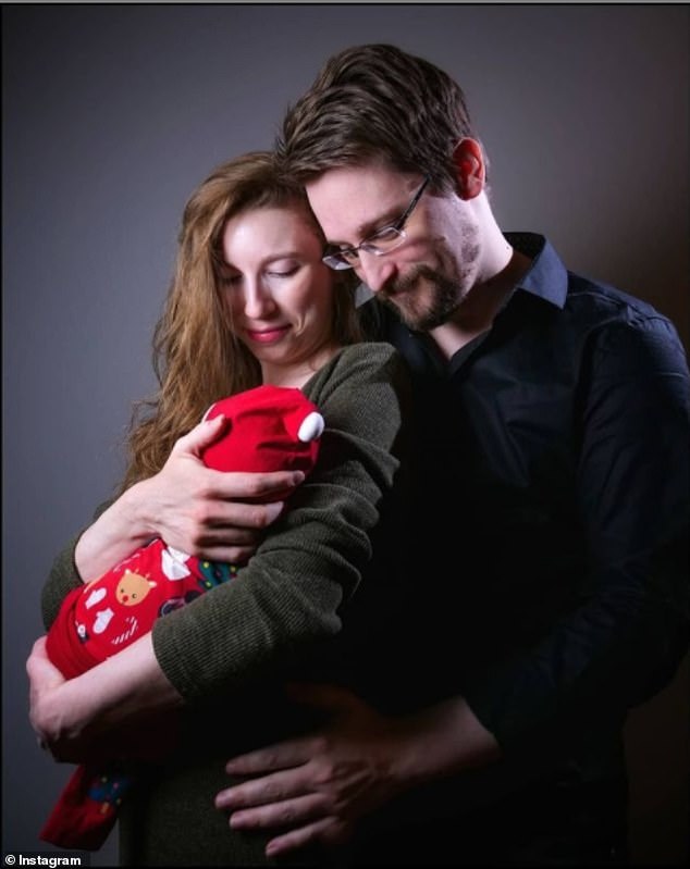 Whistleblower Edward Snowden and wife Lindsay Mills reveal pics of their new baby