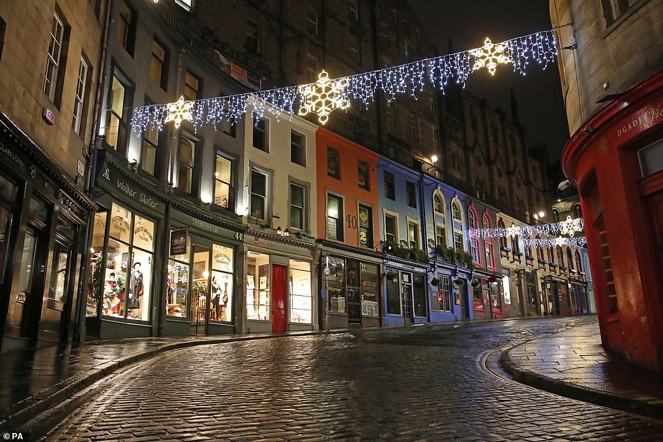 EDINBURGH: The streets of the Scottish city were empty tonight. Strings of Christmas lights and brightly-lit shops cast an eerie glow over the pavement