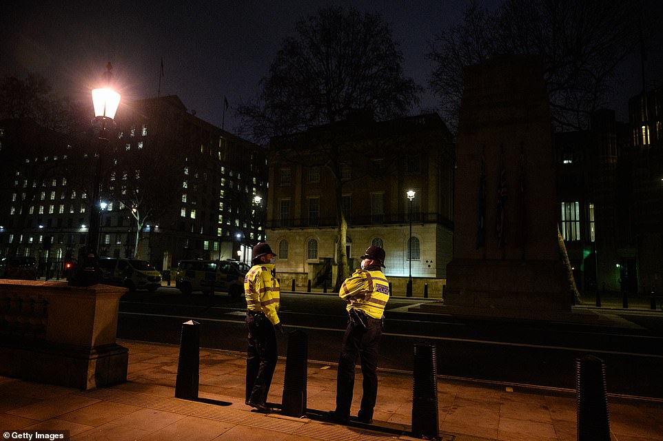 LONDON: Police officers stand guard in London to deter rule-breaking revellers on New Year's Eve while the city remains under Tier 4 lockdown