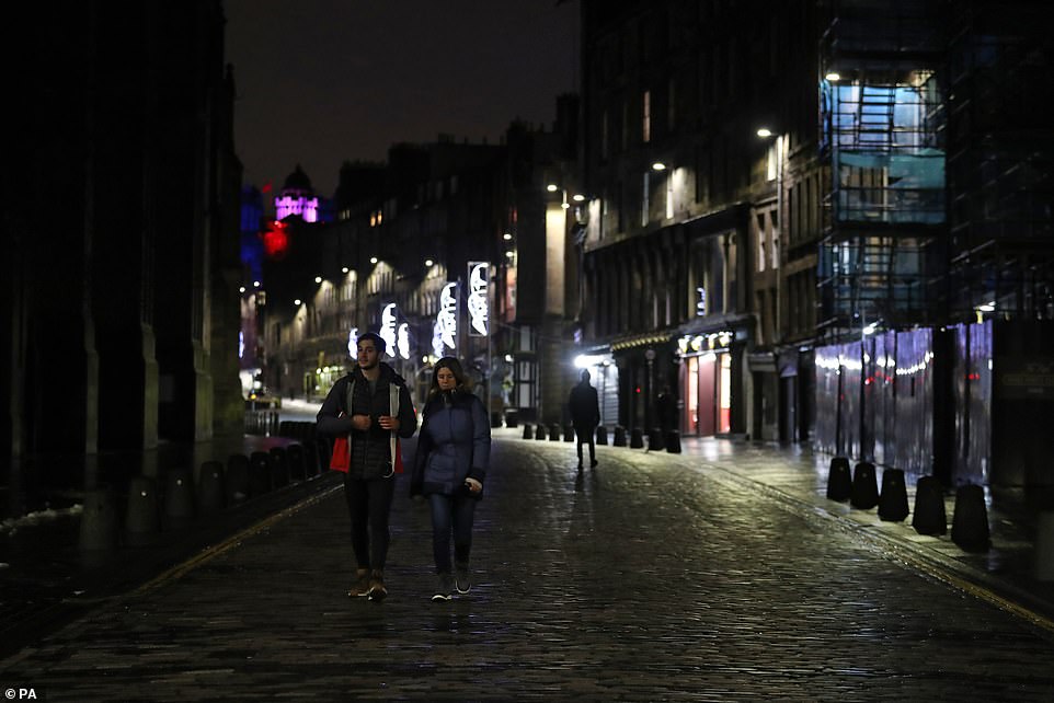 EDINBURGH: The Royal Mile in Edinburgh was empty except for a few New Year's Eve walkers who braved the icy weather