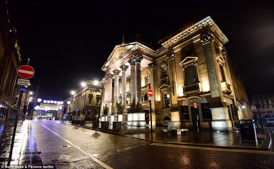 NEWCASTLE: Streets such as Grey Street (pictured) at the centre of Newcastle usually see thousands of people out celebrating to welcome in the new year, but at the end of 2020, the streets are empty