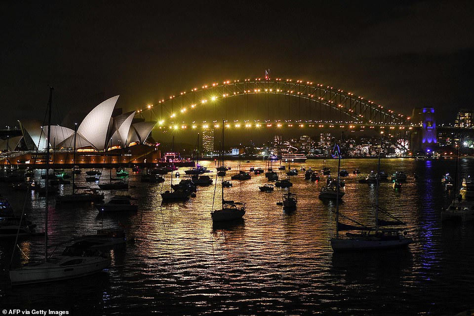 SYDNEY: After darkness fell, there were boats in the harbour but only a few spectators were allowed past checkpoints around the area to watch the midnight fireworks in person