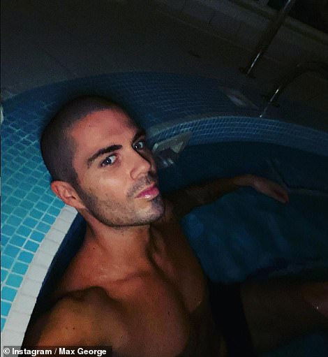 Poser: Max George also opted for an in-the-water snap to celebrate the end of the year