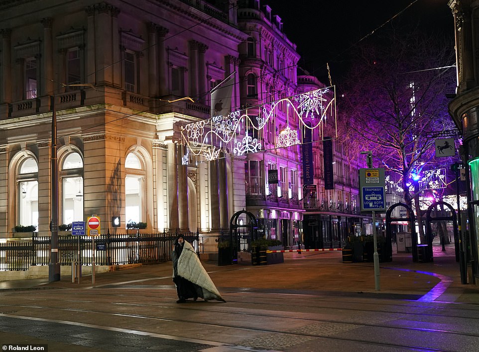 BIRMINGHAM: The streets of Birmingham were deserted tonight as New Year's Eve celebration
s were canceled due to Covid