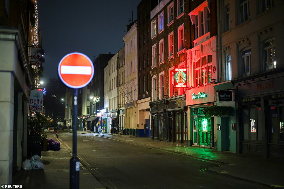 LONDON: Soho's normally-bustling streets were nearly empty this evening as London's bars, pubs and restaurants remain shut