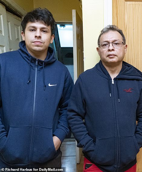 Geovanni's brother Christian (left) and father Oscar (right) however, claim the boy has been falsely accused and was actually buying gifts for his mom at the time