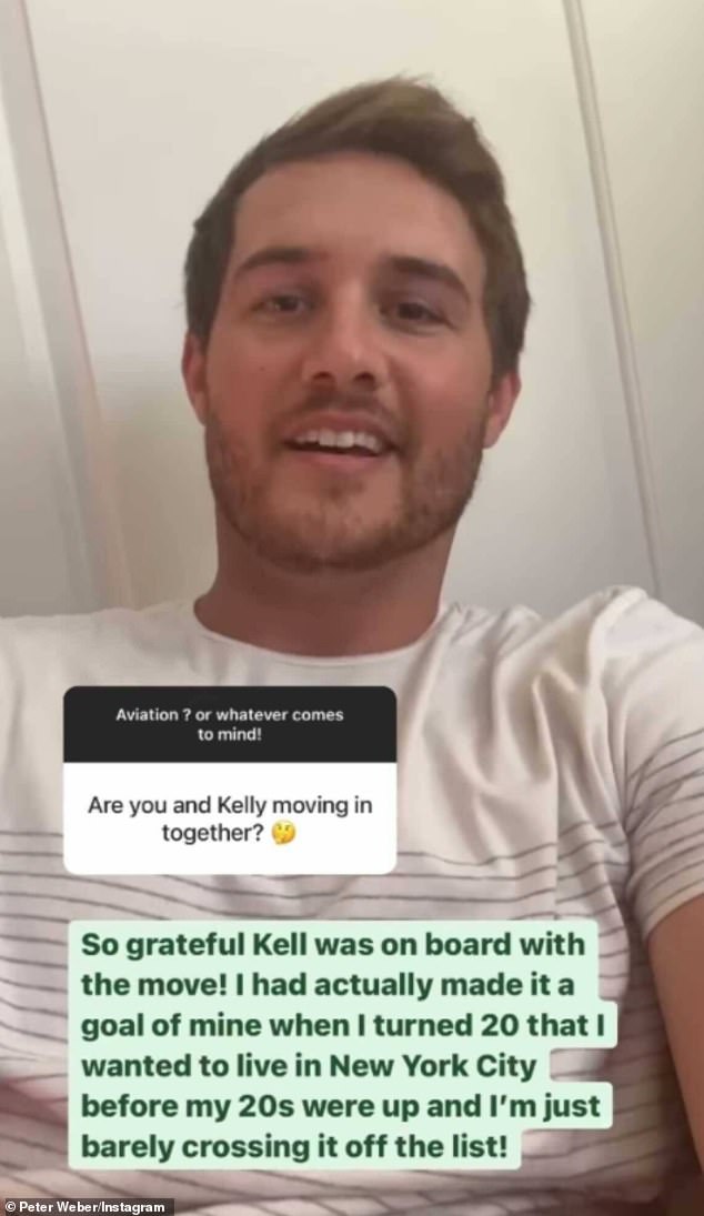 'So grateful Kell was on board with the move!' By December 22, Weber Instastoried that he and the Illinois native planned on moving to Manhattan together in early January