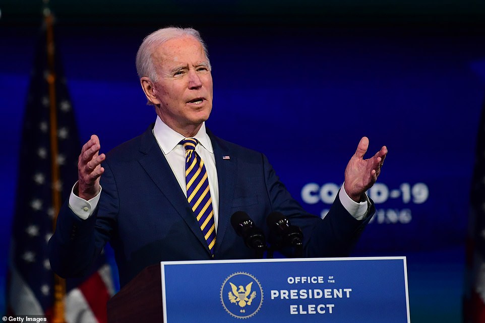 President-elect Joe Biden took a swipe at the Trump administration's oversight in a tweet on Friday, writing: 'Let me be clear: The Biden-Harris Administration will spare no effort to make sure people are getting vaccinated'