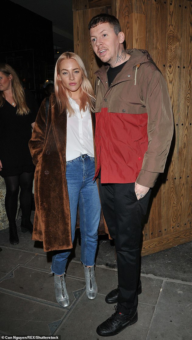Awkward: The rapper entered into a relationship with Milly shortly after his split from model girlfriend Fae Williams, who he was with for 18 months (pictured in October 2017)