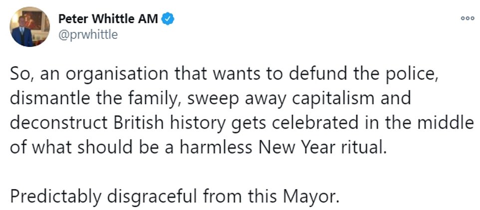 Politicians have now piled in on the New Year's Eve show - with Conservative London Assembly member Tony Devenish slamming it as a 'disgusting waste of money'